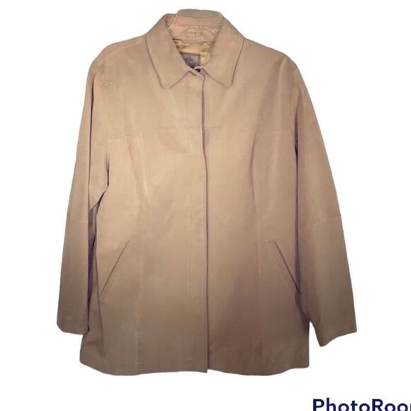 Vintage Ami 80’s 90’s Light Beige Western Suede Leather Boxy Women’s Jacket L - Picture 1 of 10